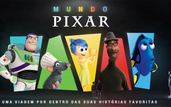 Official Mundo Pixar immersive experience artwork with Pixar characters