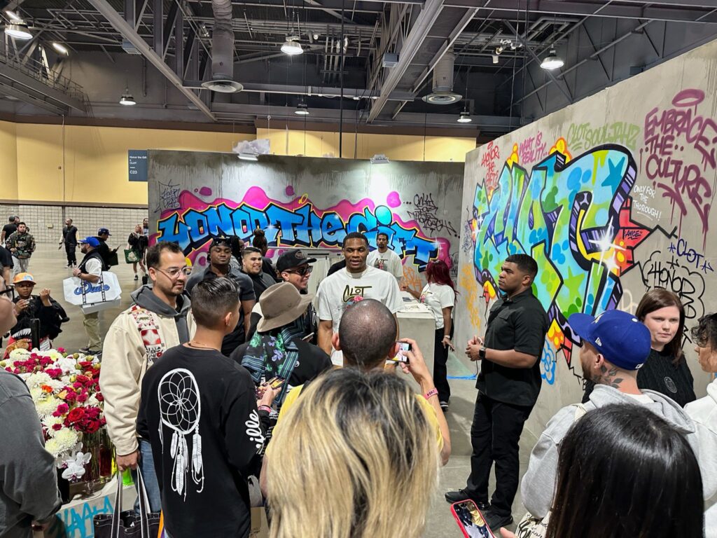 Crowd at a booth on the ComplexCon floor