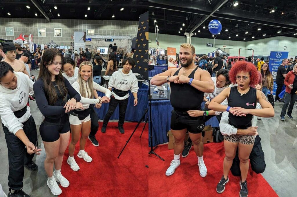 Attendees and athletes among booths