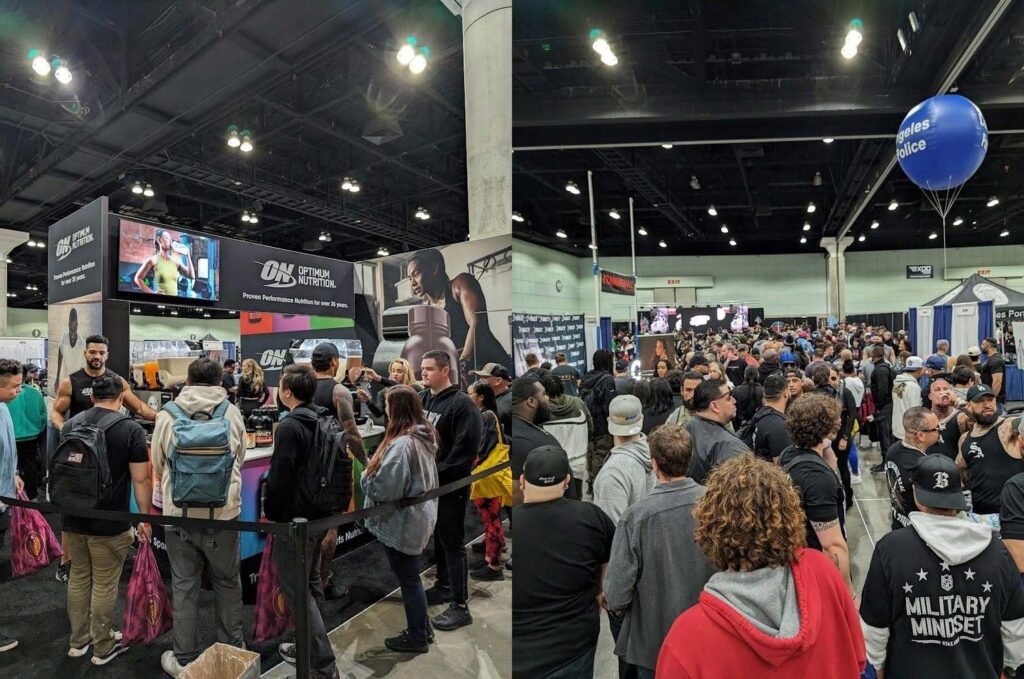 Crowd inside the LA Convention Center hall