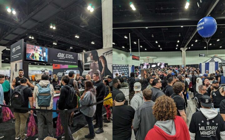 Crowd inside the LA Convention Center hall