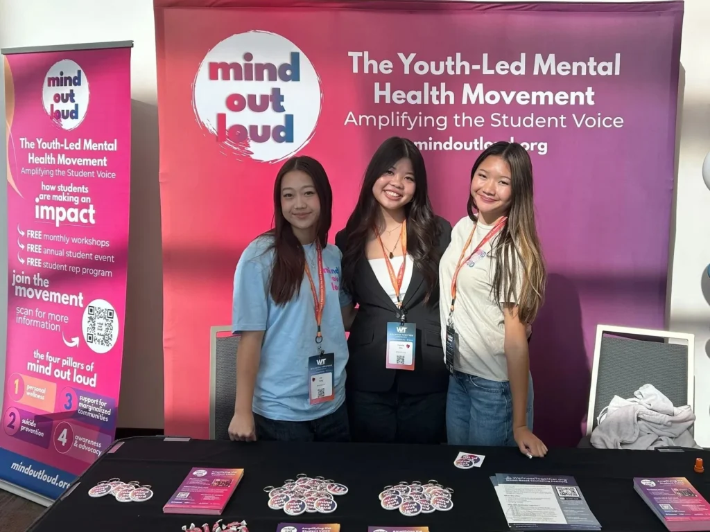 Students at an exhibitor booth