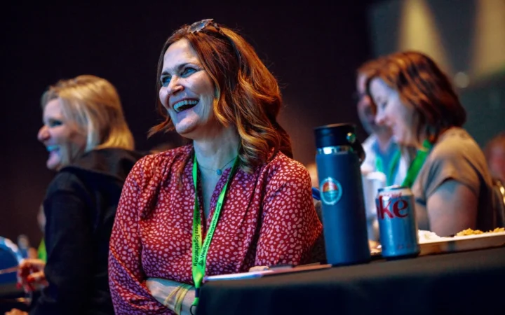 Attendees during a conference session