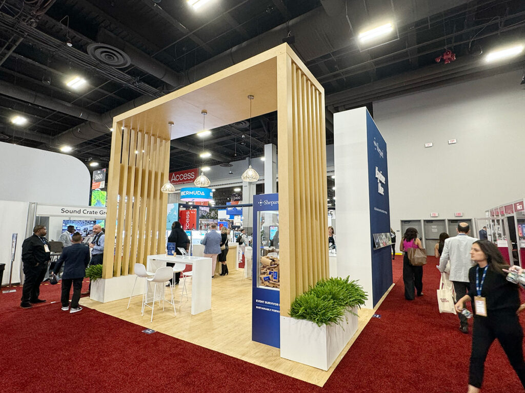 Custom exhibit stand on the IMEX floor