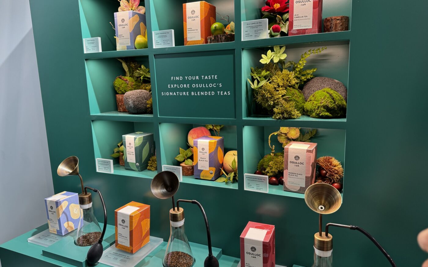 OSULLOC Jeju tea discovery wall at Olive Young Festa LA 2026