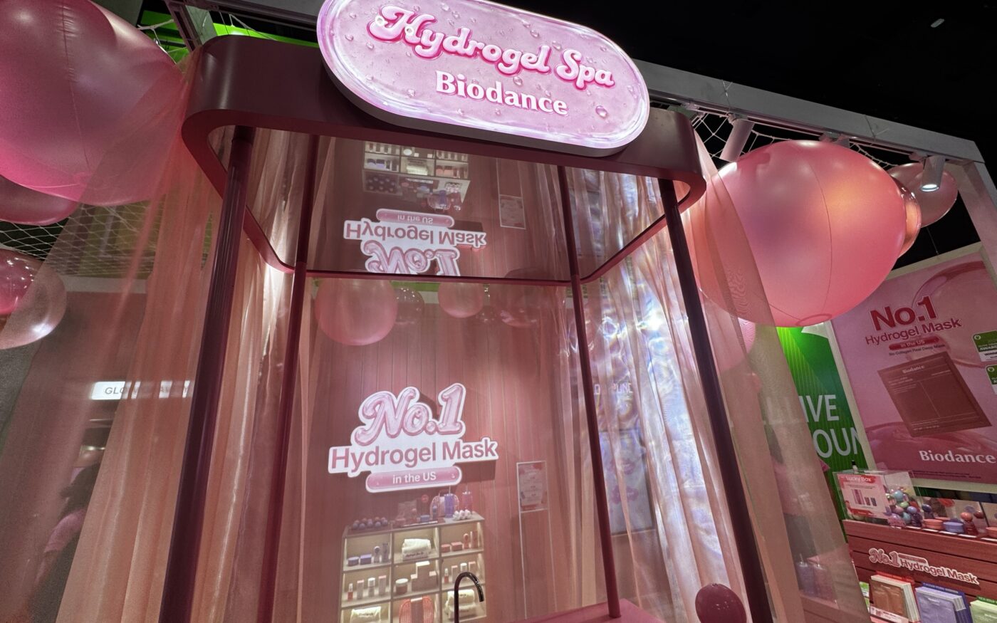 Pink Biodance Hydrogel Spa brand activation at Olive Young Festa LA 2026