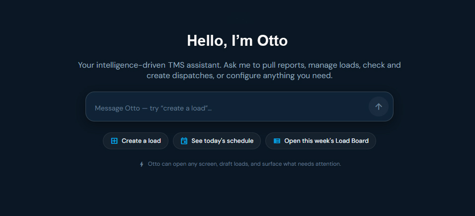 DispatchMVP Otto interface for voice- and text-controlled transportation management
