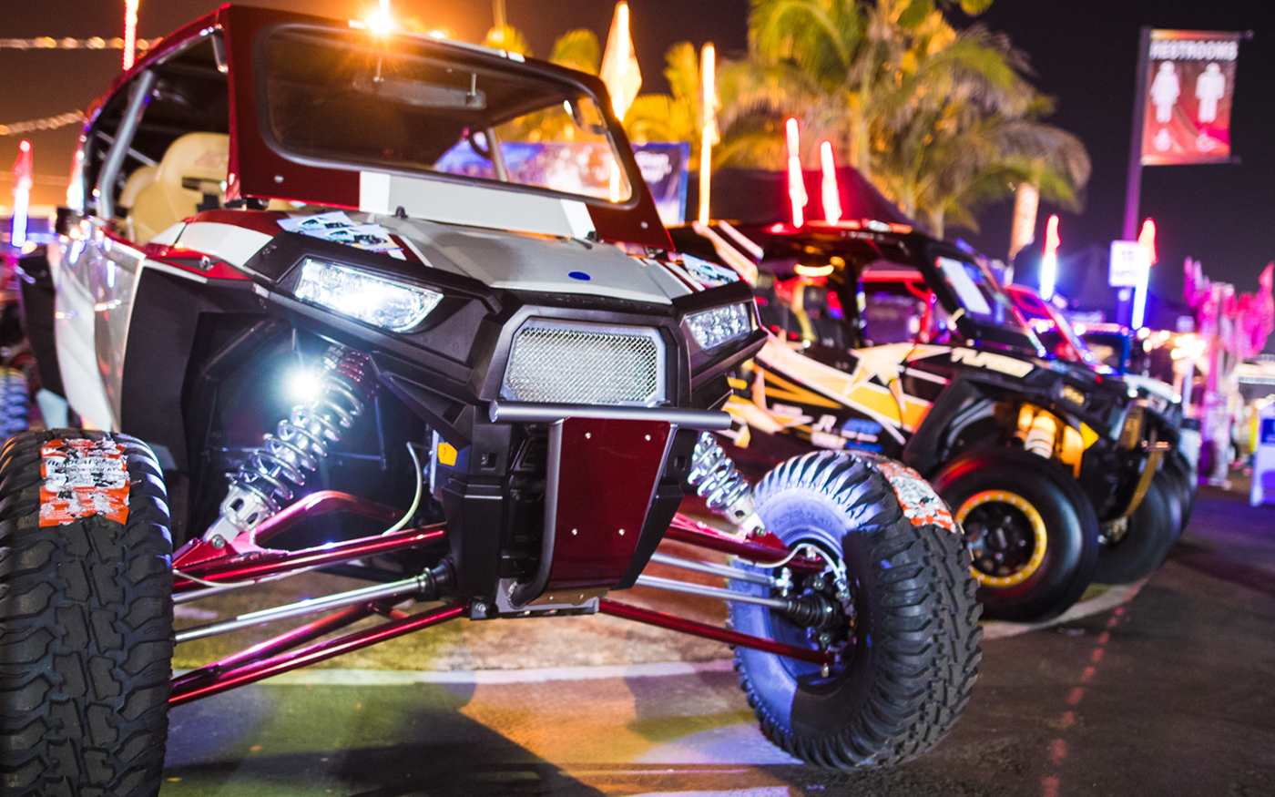 UTVs displayed at the Sand Sports Super Show